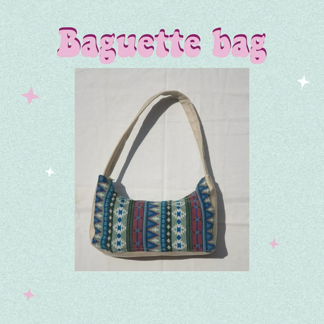 kilim stripe baguette bag